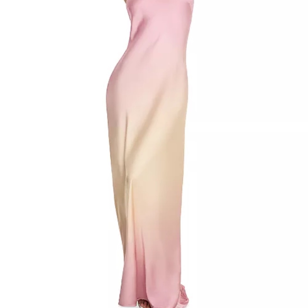 Good American Pink and Cream Maxi Dress